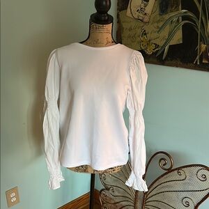 Addison Bay White Fitted Ruched Blouse